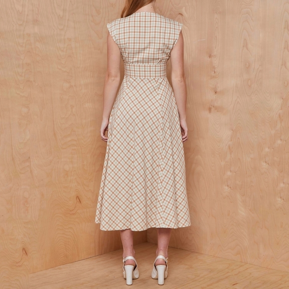 SELVA \ NEGRA Checkered Midi Dress | Size 2 - Picture 2 of 13